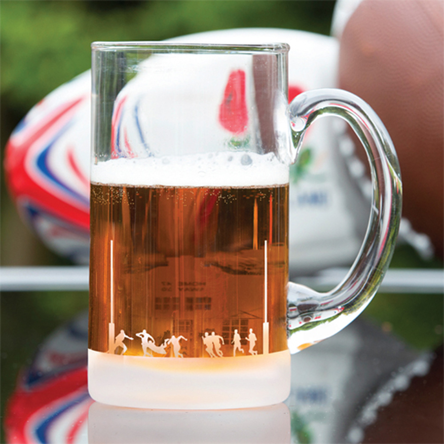 Rugby Scene Pint Tankard - With Ball